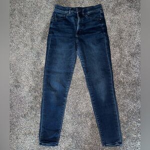 Express Women's Skinny Jeans - Dark Blue
